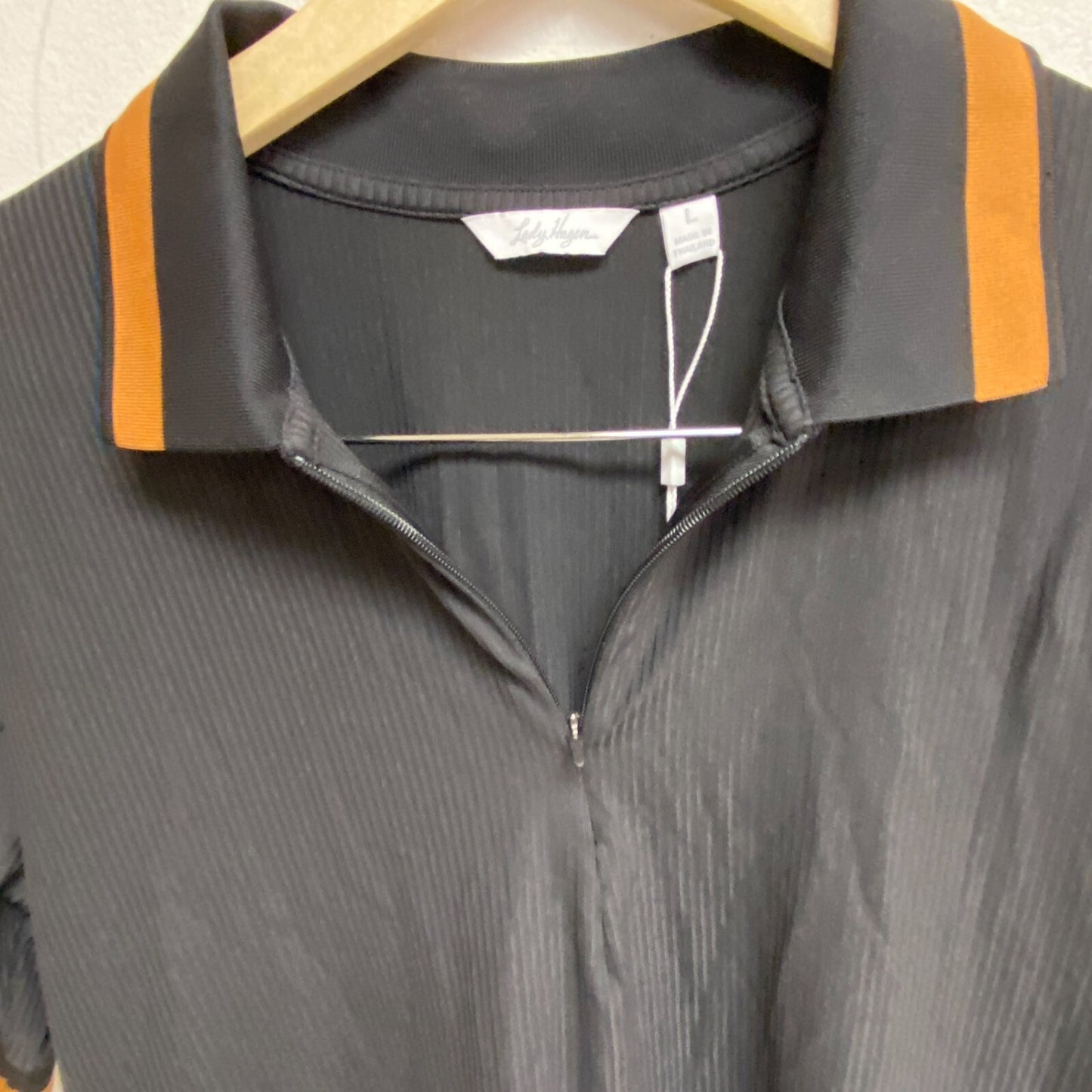 Lady Hagen Women's Golf Rib Half Sleeve Polo Black/ Orange WGH31009 New