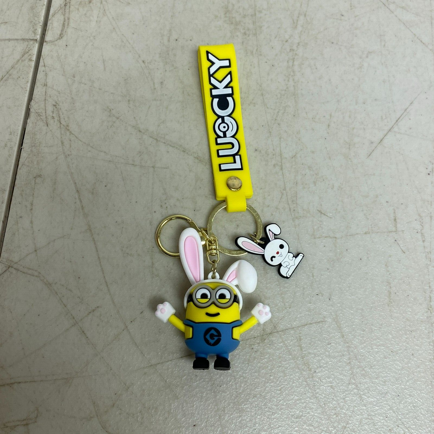 Assorted Silicone Despicable Me Minions Keychain Rabbit Minion Accessory