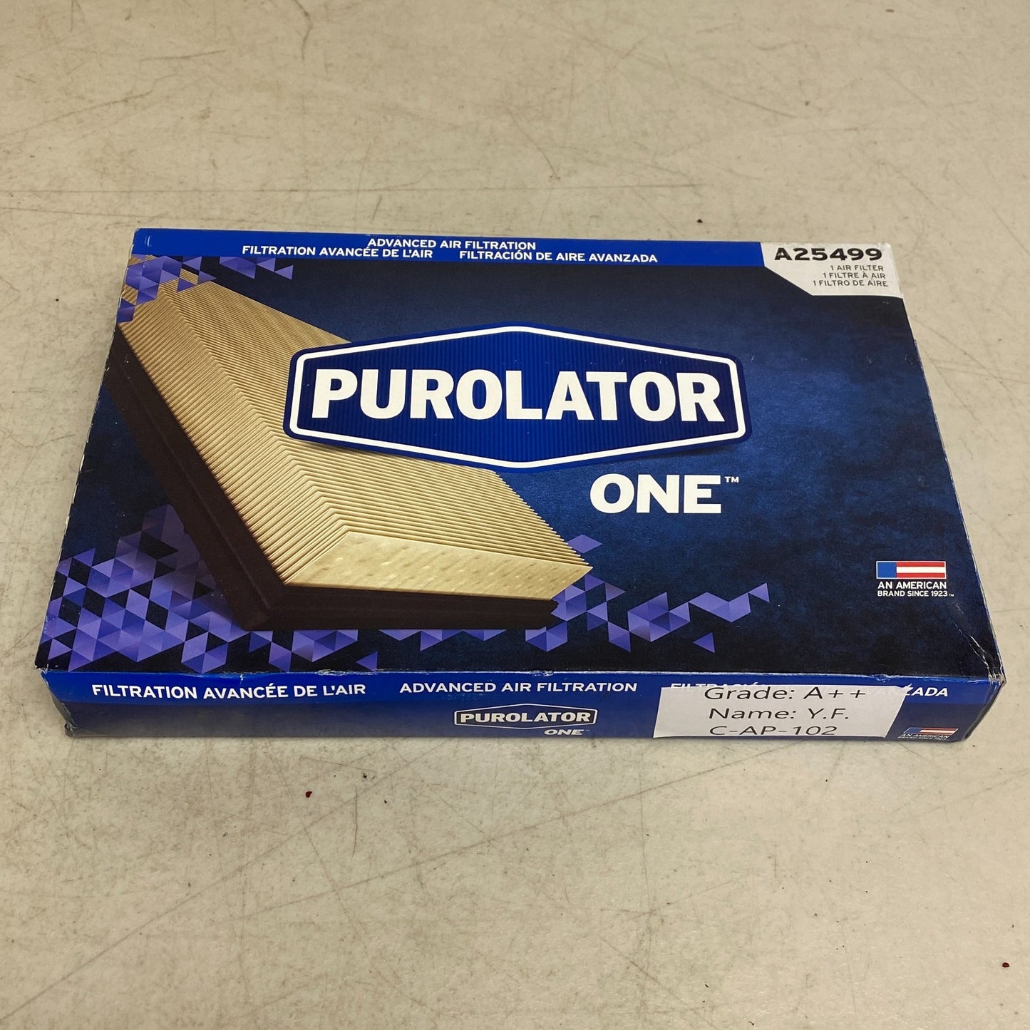 PUROLATORONE Engine Air Filter Panel White Model A25499