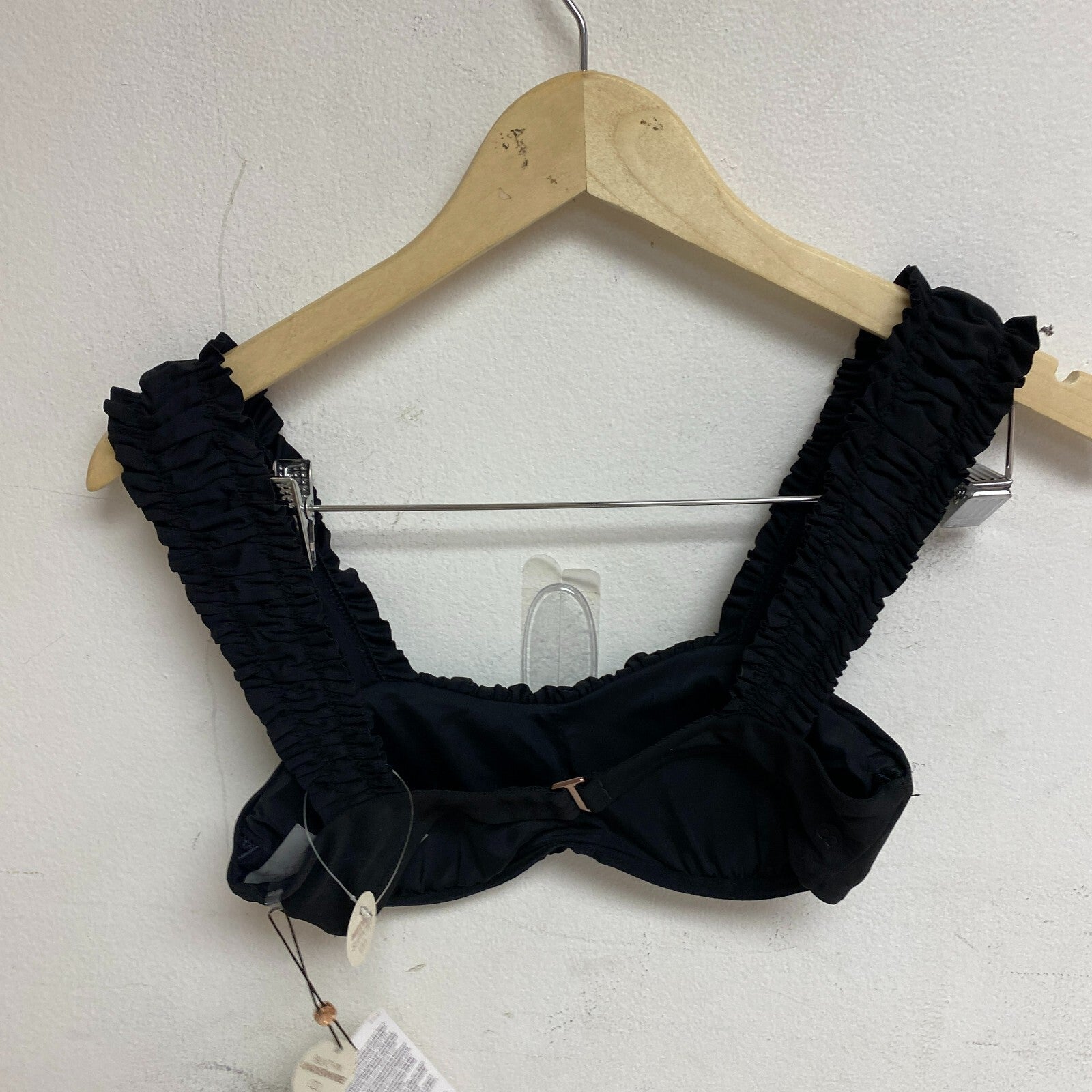 Calia Womens Smoked Strap Bikini Top Pure Black WSA23212