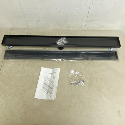 SIGNATURE HARDWARE 32" COHEN LINEAR TILE-IN SHOWER DRAIN-MATTE BLACK