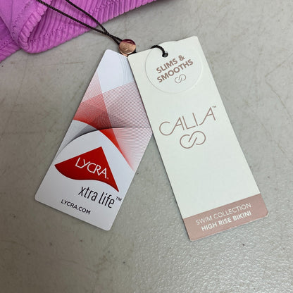 Calia Women's Swim Rib High Rise Bikini Bottom Gersnium Purple WSA21409R New