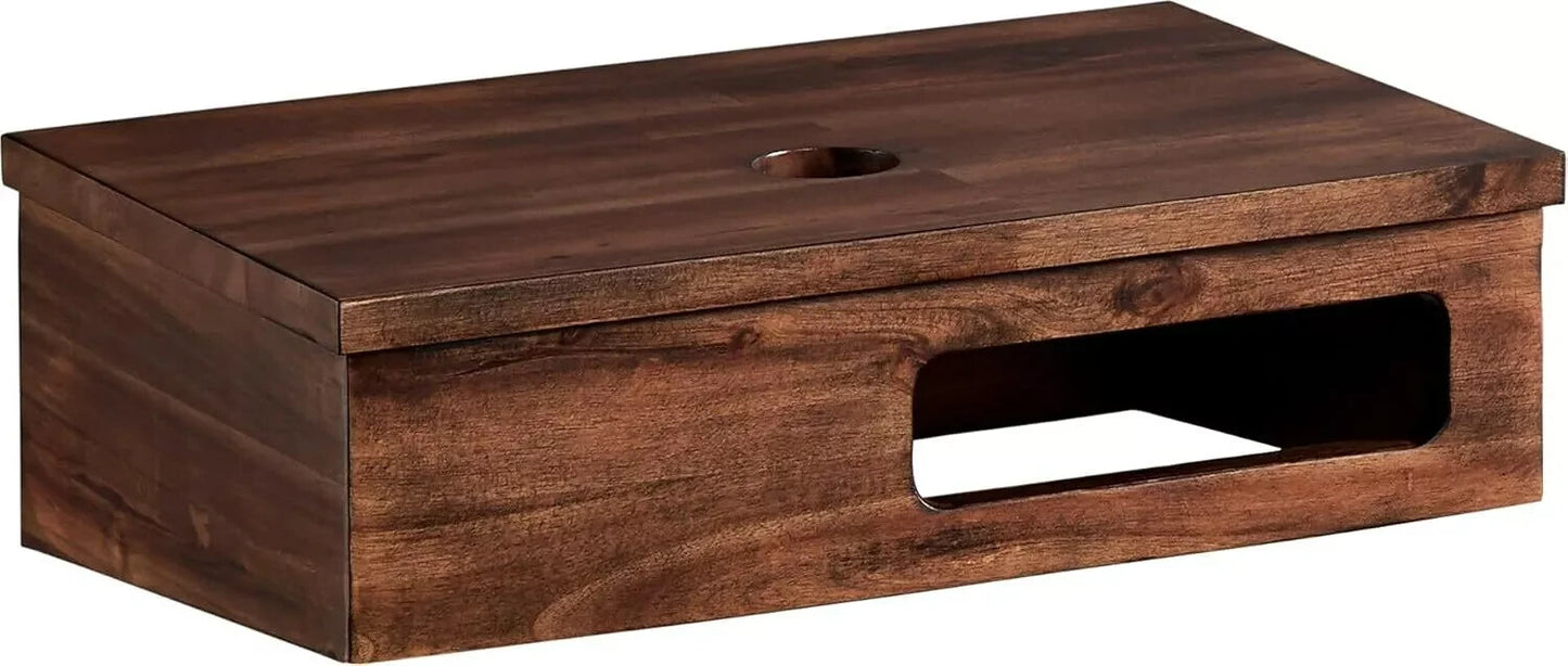 Signature Hardware 18" NADIYA WALL MOUNT VESSEL SINK VANITY CHESTNUT BROWN N,,,,