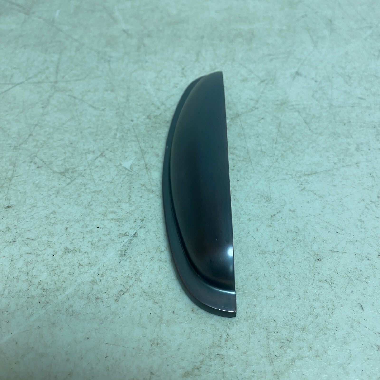 SIGNATURE HARDWARE EDVARD SOLID BRASS CURVED CUP PULL- OIL RUBBED BRONZE