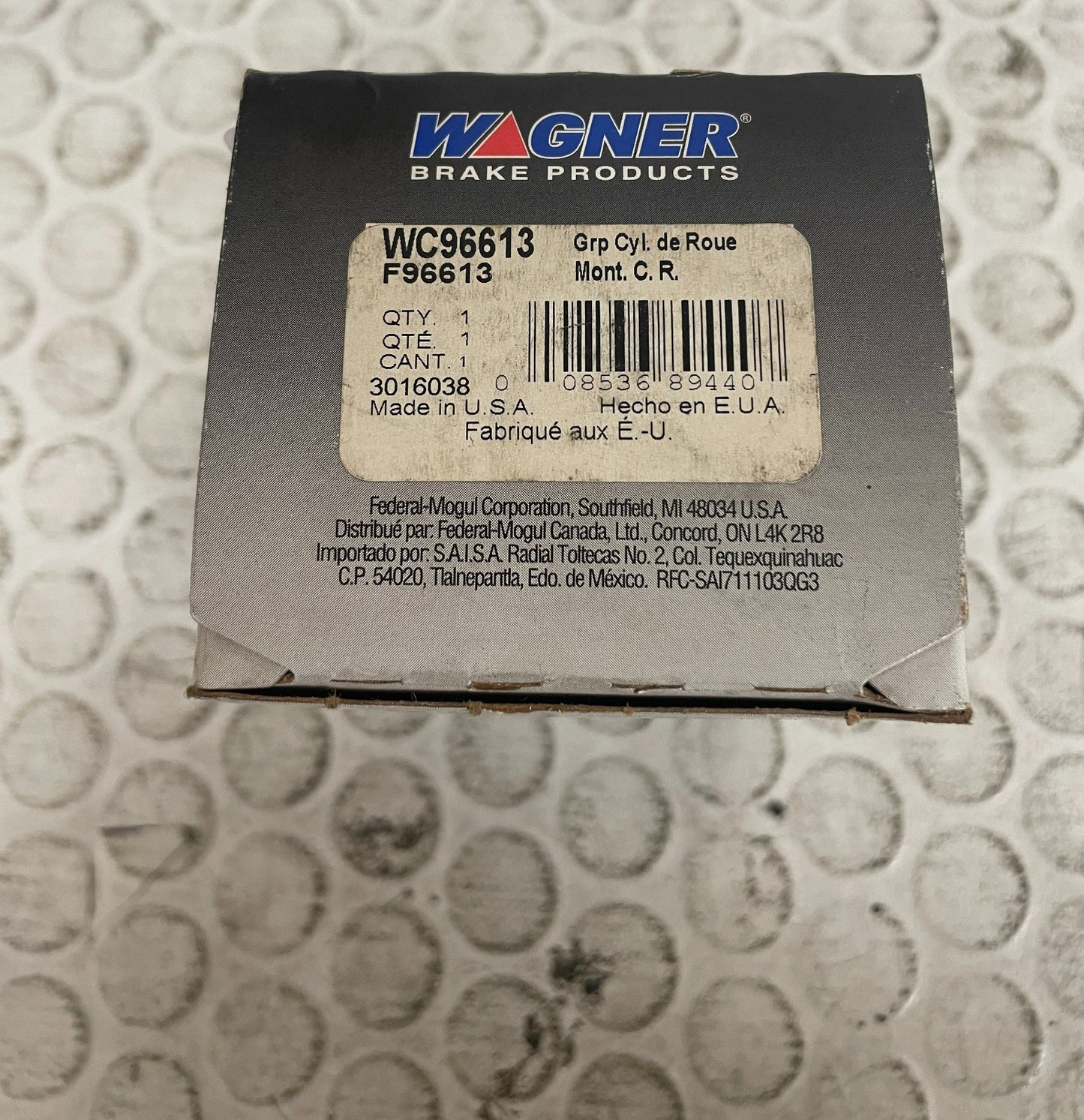 WAGNER WC96613 Drum Brake Wheel Cylinder Rear 87-88 Nissan Van Datsun