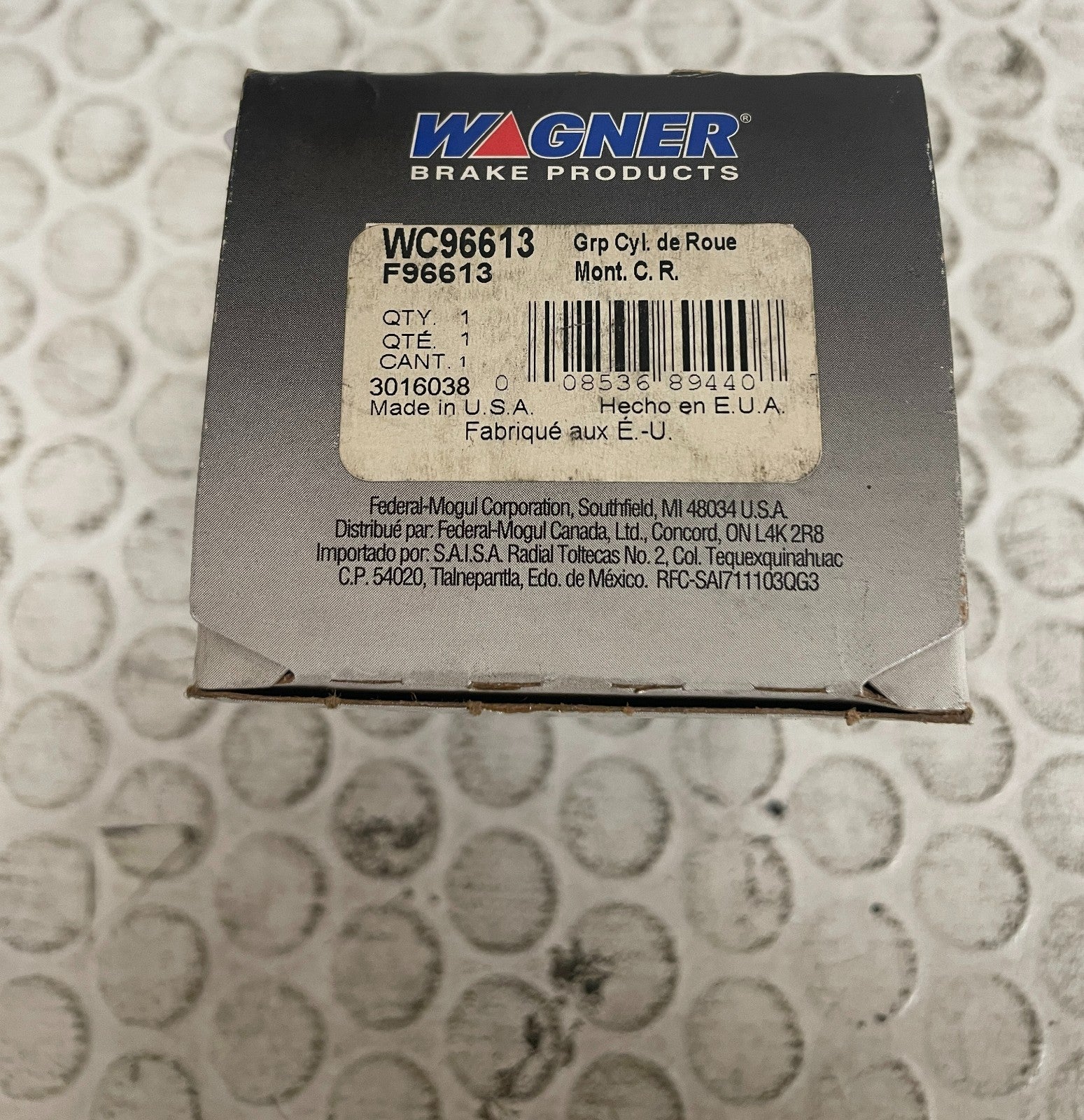WAGNER WC96613 Drum Brake Wheel Cylinder Rear 87-88 Nissan Van Datsun