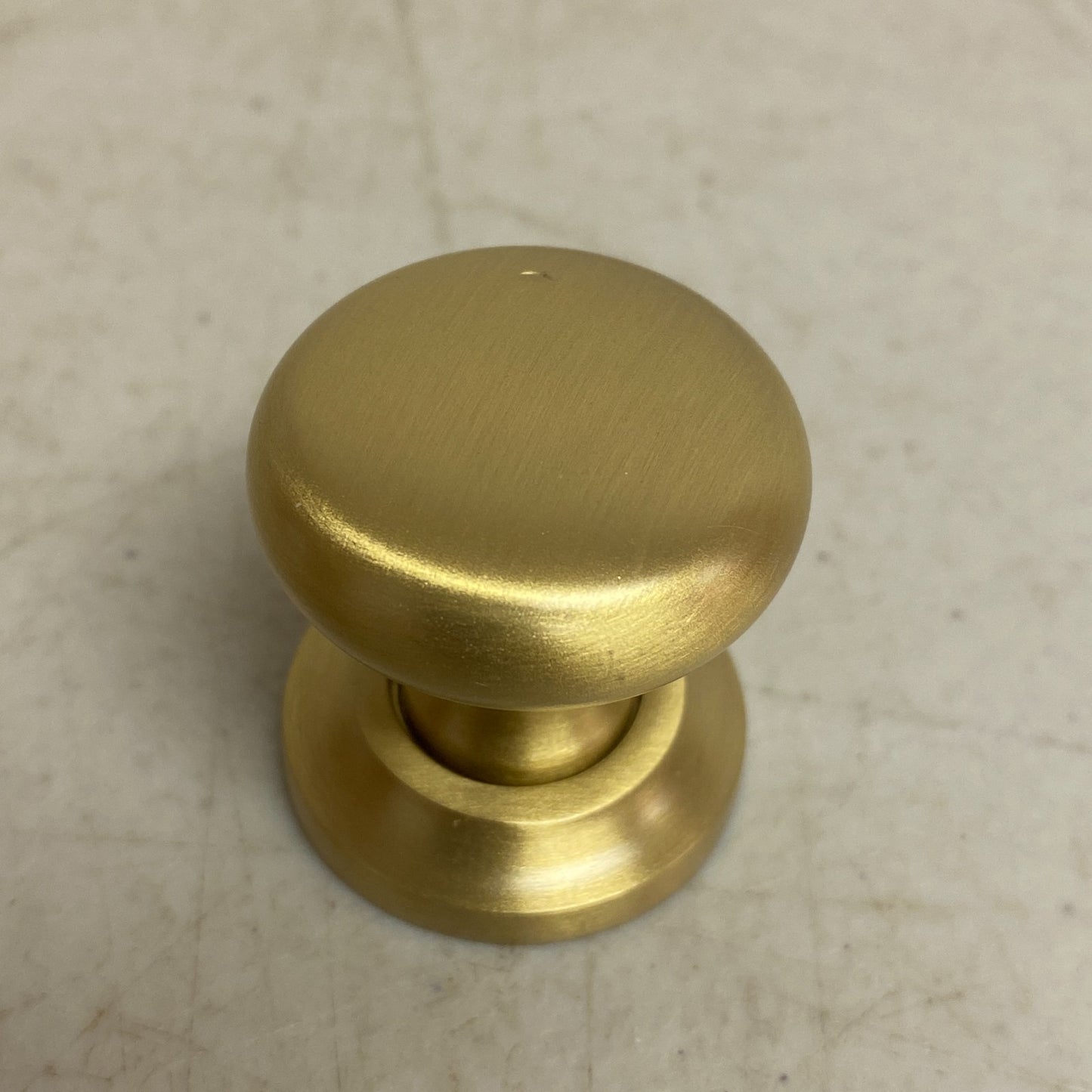 Signature Hardware 1-1/4" Brass Round Knob with Beveled Round Base Plate Satin