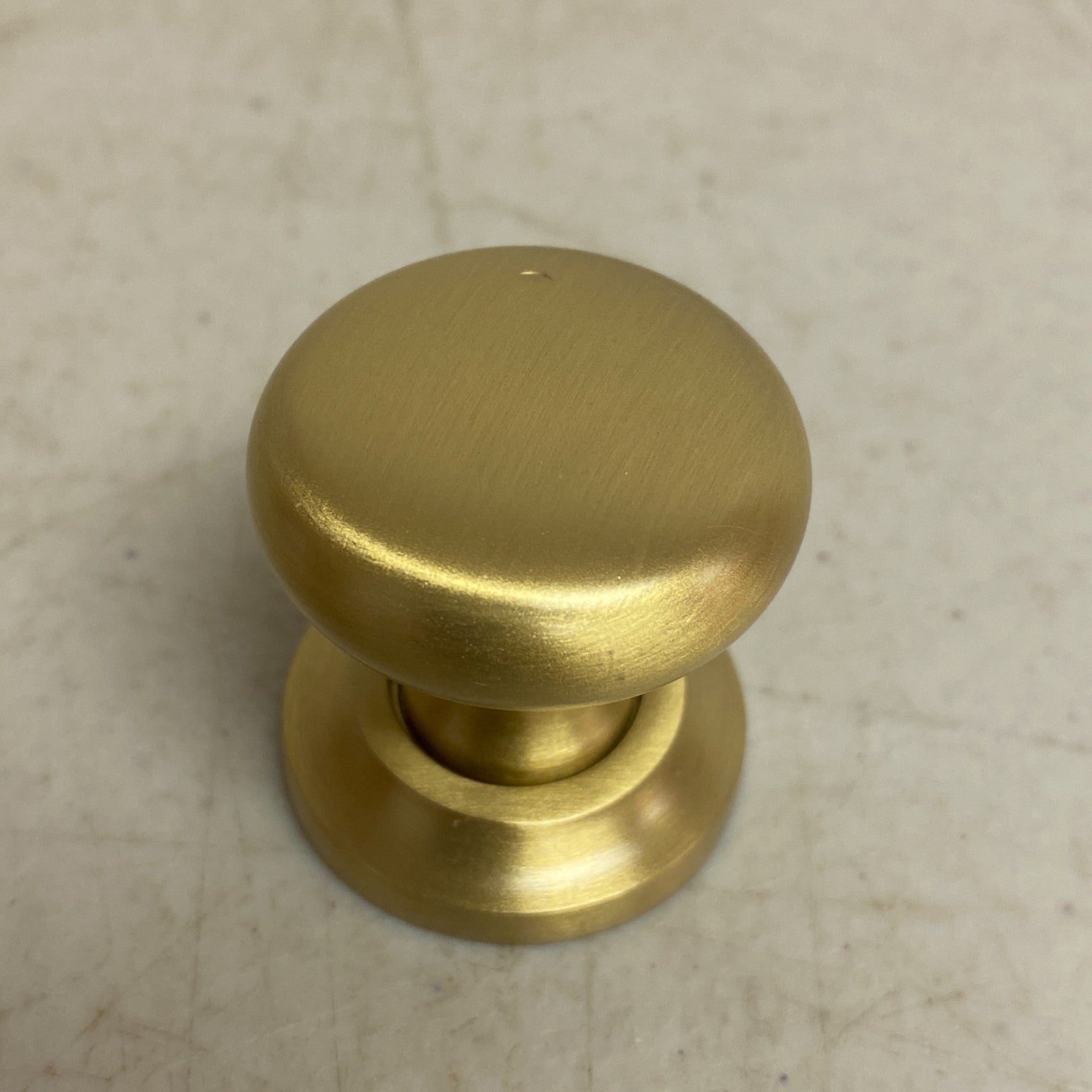 Signature Hardware 1-1/4" Brass Round Knob with Beveled Round Base Plate Satin