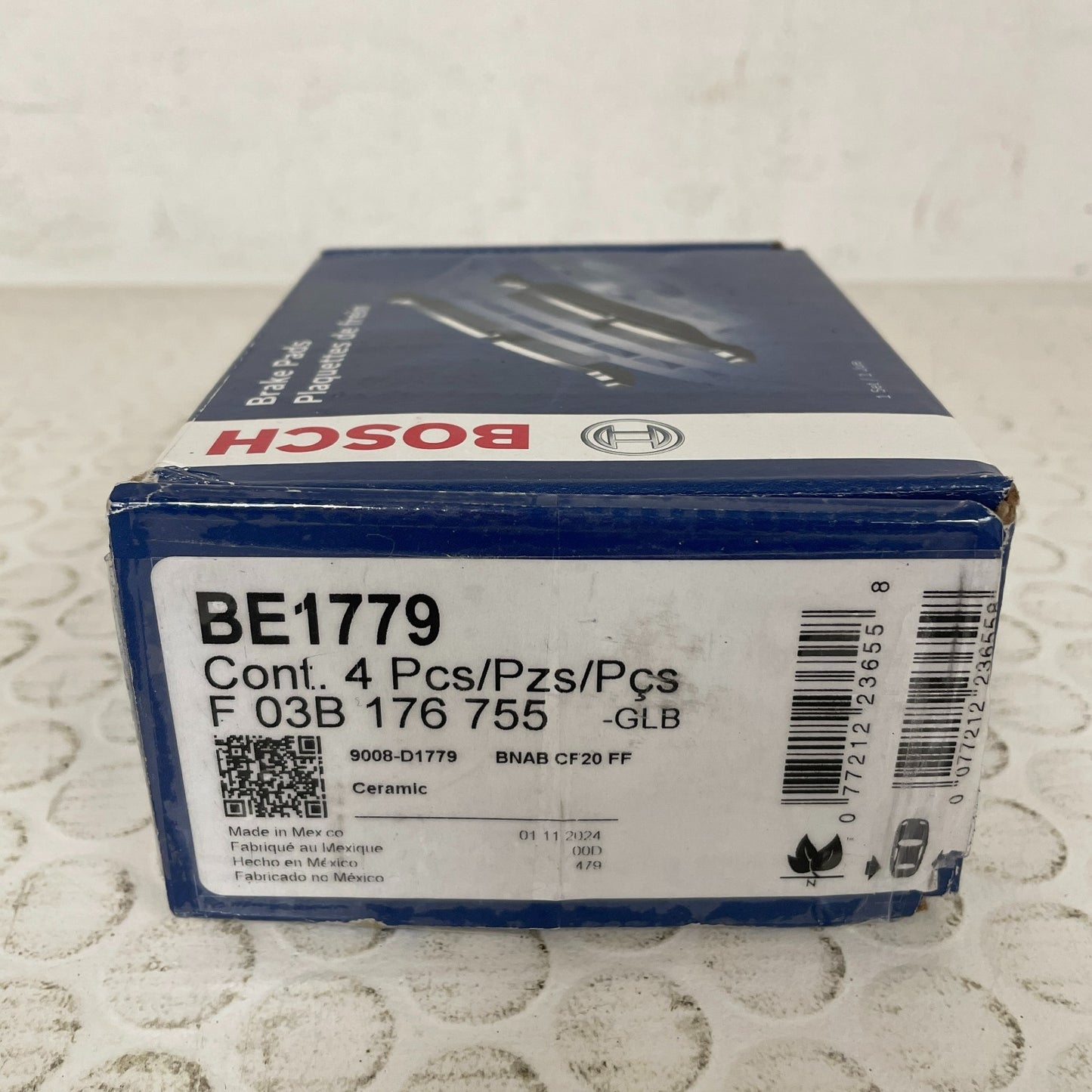 Bosch BE1779 Blue Ceramic Rear Disc Brake Pad Set for Audi VW Vehicles