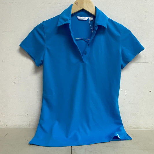 Lady Hagen Women's Polyester Pique Short Sleeve Polo Blue Oasis WGH11401S23 New