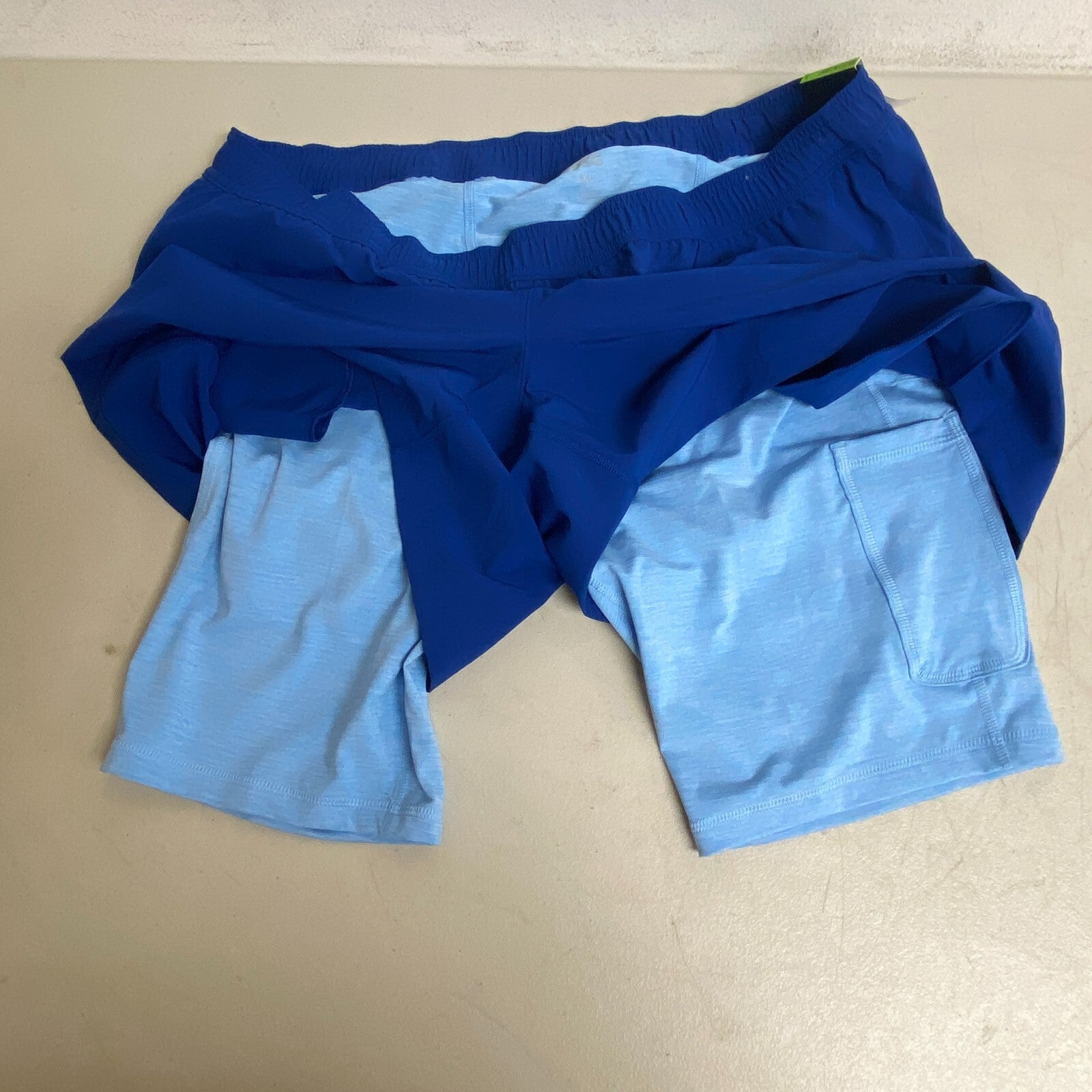 DSG Mens 2-in-1 Agility Short Electric Navy/BT Cerulean DAM13107HL BRAND NEW
