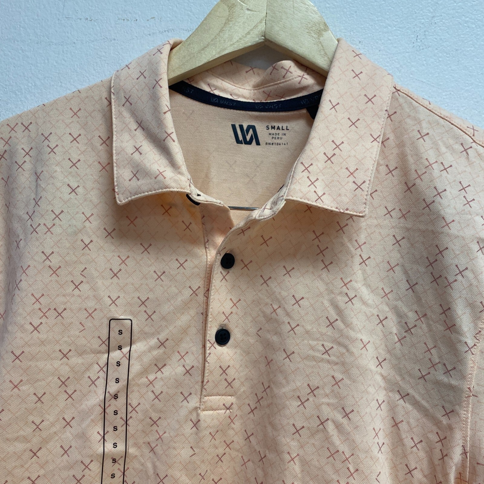 VRST Men's Golf Broken Tees Print Polo Broken Tees Tinted Melon MVG10015 New