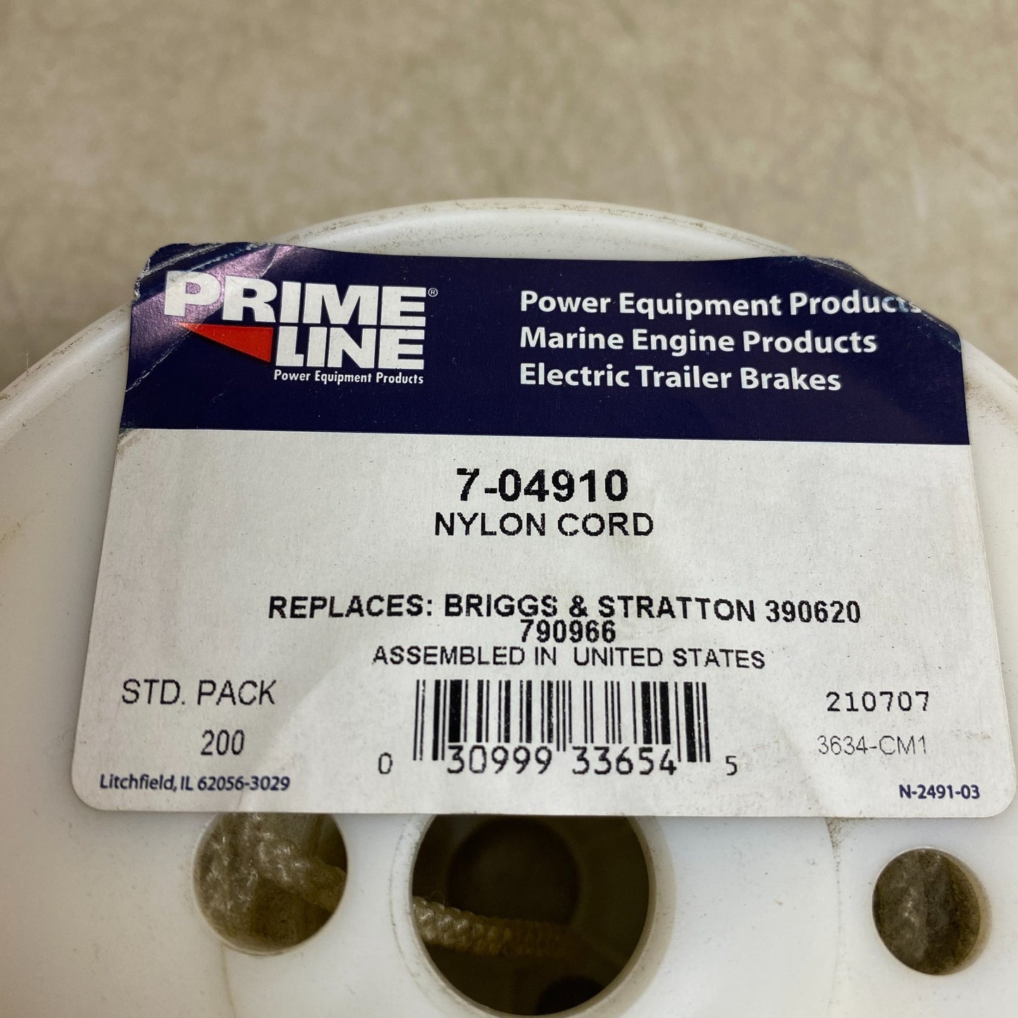 Prime Line Starter Rope 7‑04910 • 9/64″ Nylon  Black  200 ft Spool Lifetime