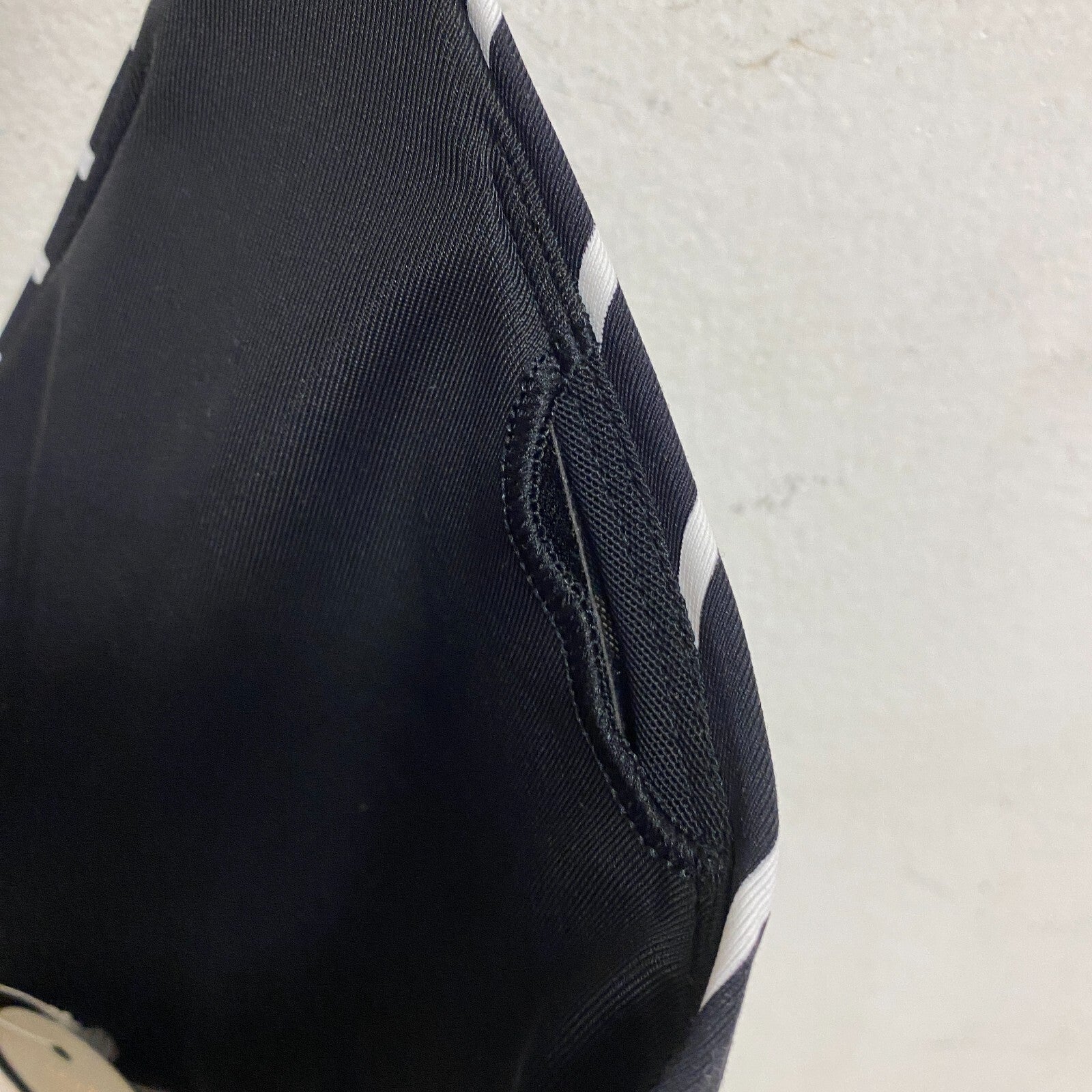 Calia Womens Triangle Strappy Tie Back Bikini Top Stripe Black/White WSA23201PRT