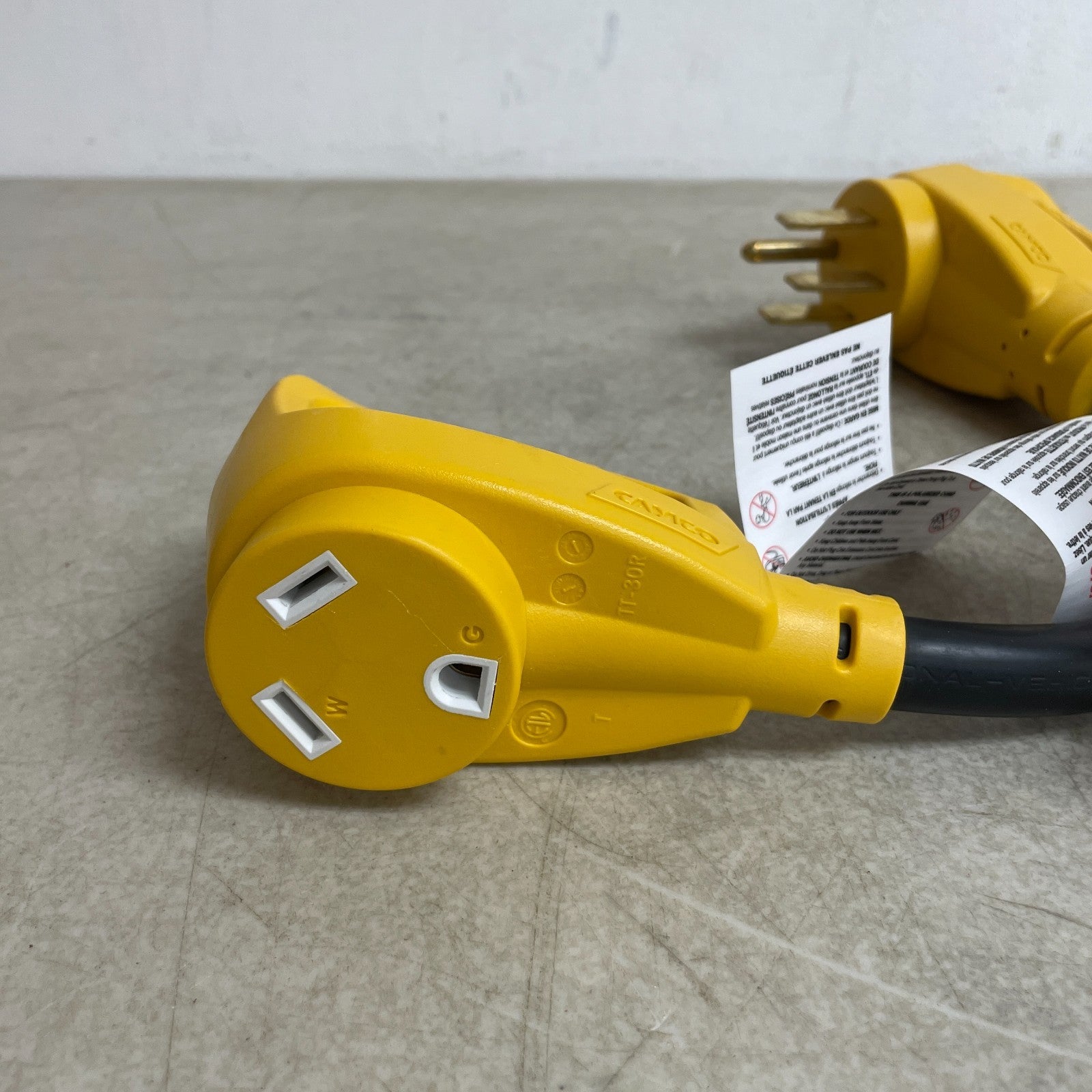 Camco 55175 PowerGrip Dogbone 18" 50A to 30A RV Electrical Adapter Heavy-Duty