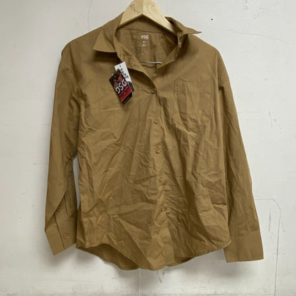 DSG TWITCH +ALLISON Women's Boyfriend Woven Button Down Sahara Sand BOSSW22104
