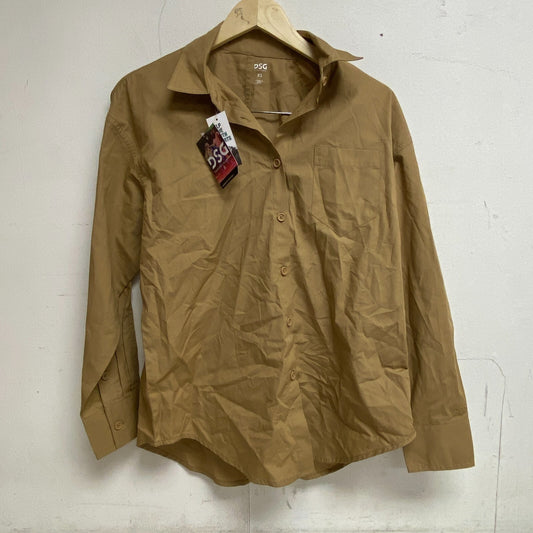 DSG TWITCH +ALLISON Women's Boyfriend Woven Button Down Sahara Sand BOSSW22104