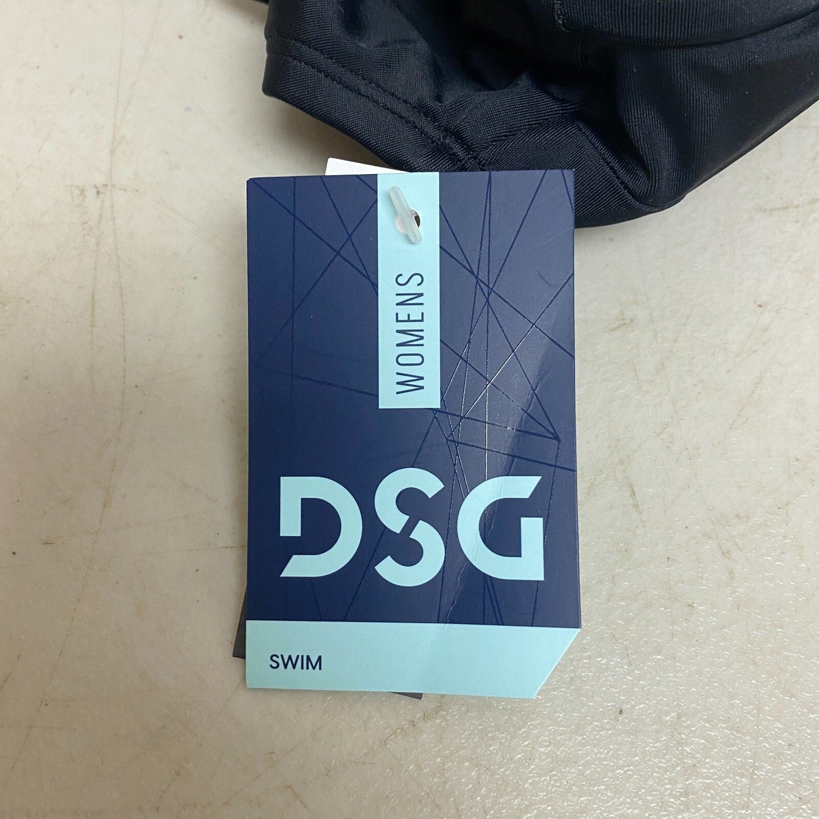 DSG Women's Long Line Scoop Neck Swim Bikini Top Pure Black DSW2786Z