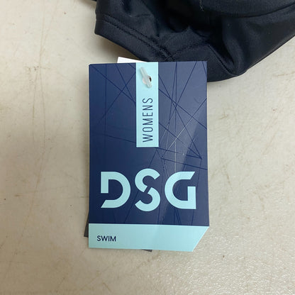 DSG Women's Long Line Scoop Neck Swim Bikini Top Pure Black DSW2786Z