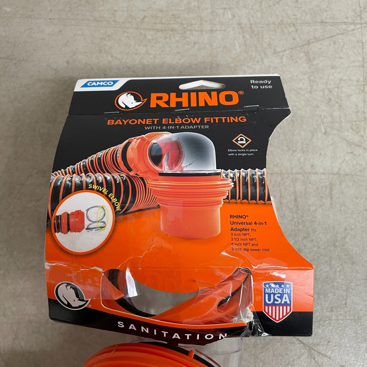 Camco RhinoFlex Clear Elbow with 4-in-1 Adapter 360° Swivel 39736