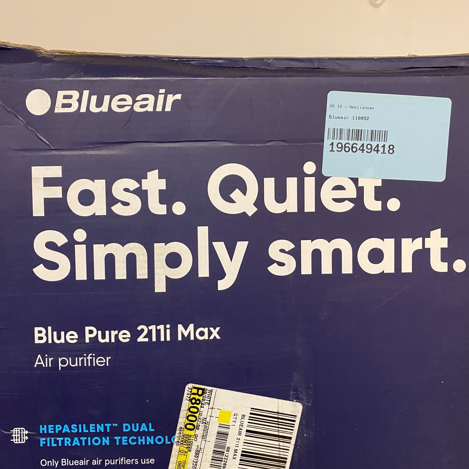Blueair Pure 211i Max Smart HEPA Air Purifier Large Room 3613111100