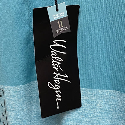 Walter Hagen Men's Perfect 11 Colorblock Polo Tee Warm Blue/Warm Blue Heather
