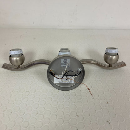 allen + roth 3-Light Vanity Bar Brushed Nickel Finish Marble-Washed Glass Shades