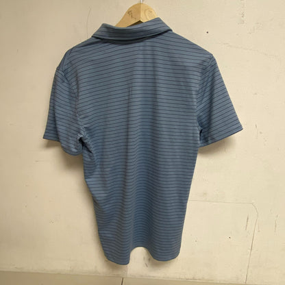 VRST Mens Golf Micro-Stripe Polo Blue Agate Short Sleeve MVG10005