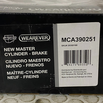 Carquest Wearever Brake Master Cylinder 7/8″ Bore Aluminum Model MCA390251