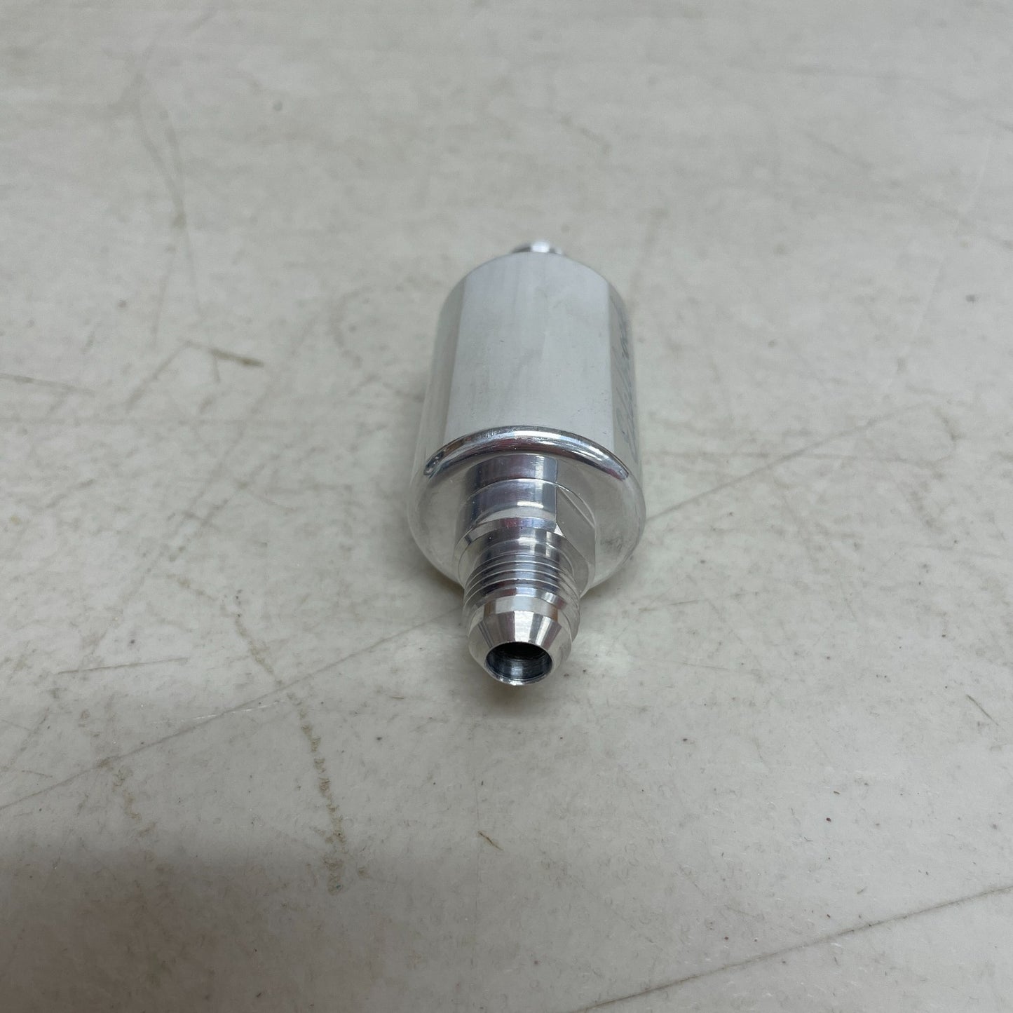 Edelbrock 8129 Polished Aluminum Inline Fuel Filter 3/8" Barb 40 Micron Element