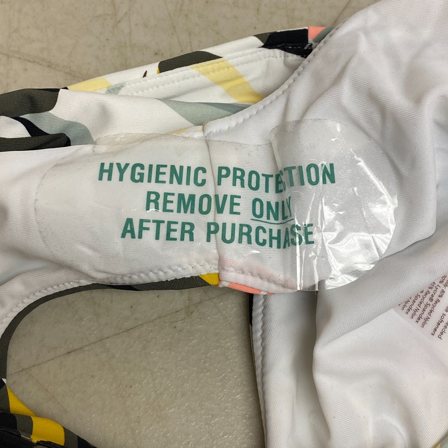 CALIA Women's High Rise Shirred V Front Swim Bottom Multi Palm  WSA23407PRT