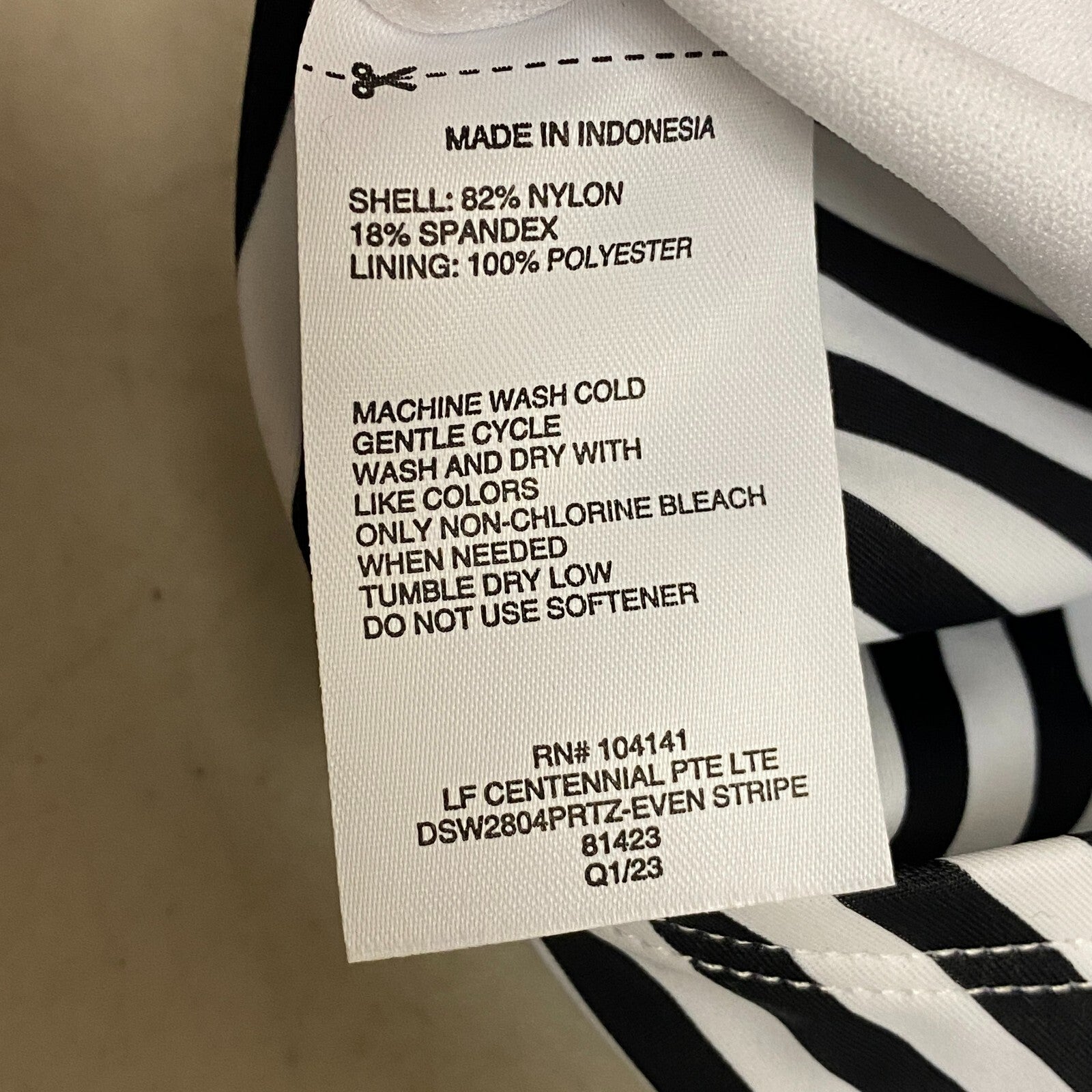 DSG Women's V High Waist Swim Bottoms Even Stripe Black/White DSW2804PRTZ