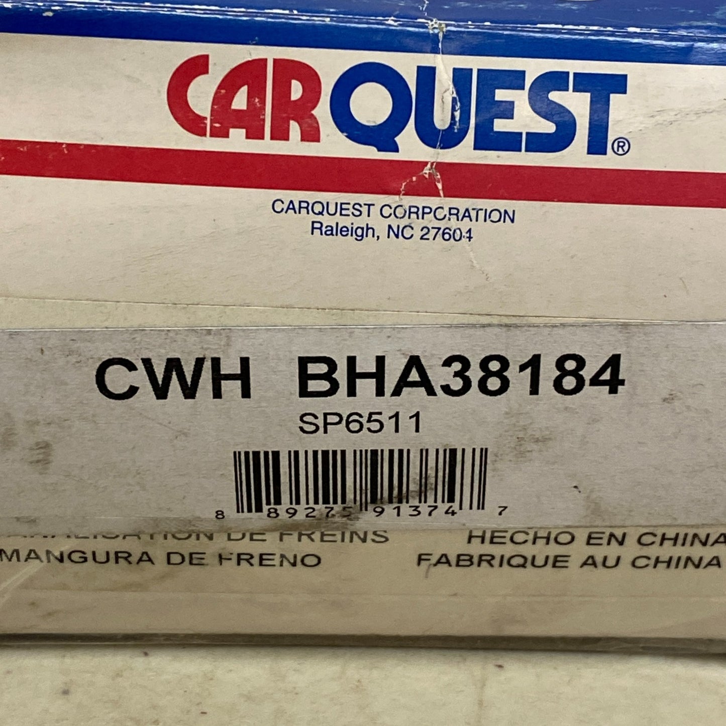 CARQUEST Brake Hydraulic Hose Assembly Black EPDM Rubber 22″ Model BHA38184