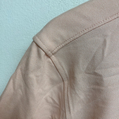 VRST Men Short Sleeve Button Down Collared Neck Shirt Pink Crepe MAX200333 New!