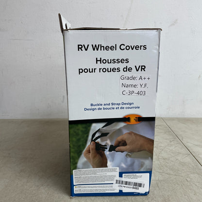 Camco 45322 Vinyl RV Wheel Tire Protectors 27-29" White Covers 1 Pair