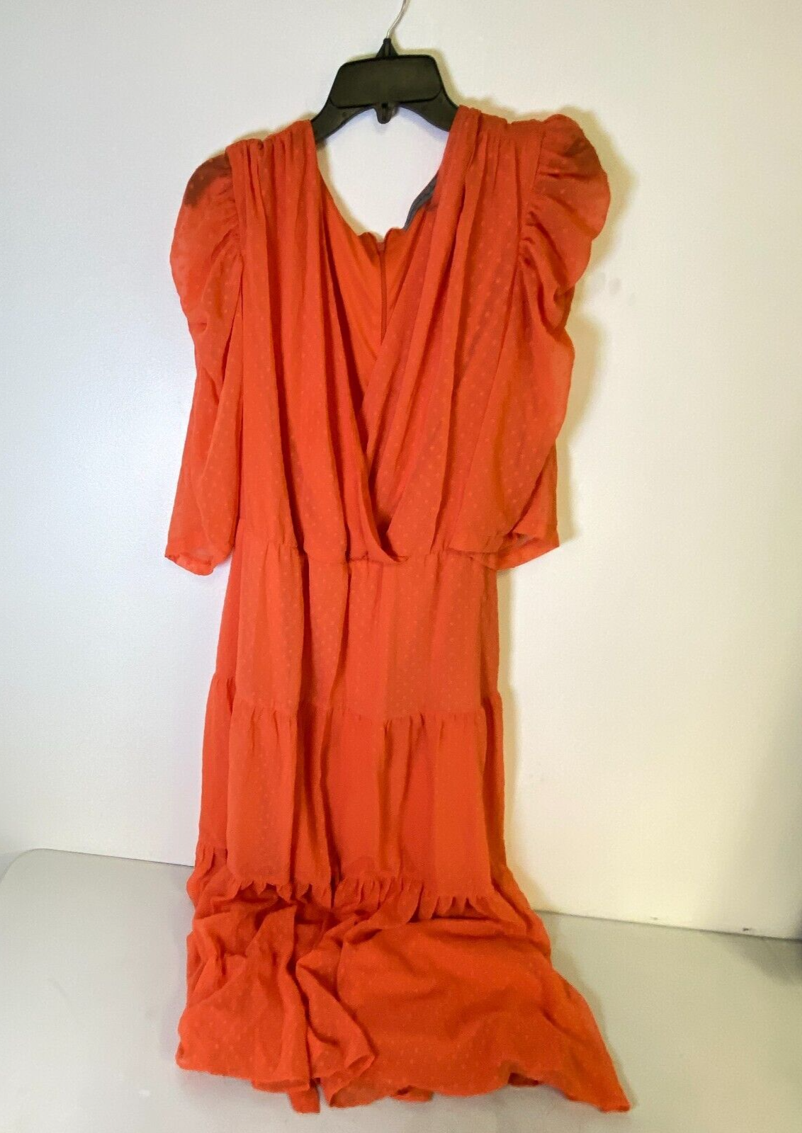 Danny & Nicole Plus 3/4 Sleeve Clip Fit Flare Dress Size 18W Color Dark Peach