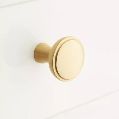 Signature Hardware Strasbourg Brass Cabinet Knob 1‑1/4″ Satin Brass (2 Pack)