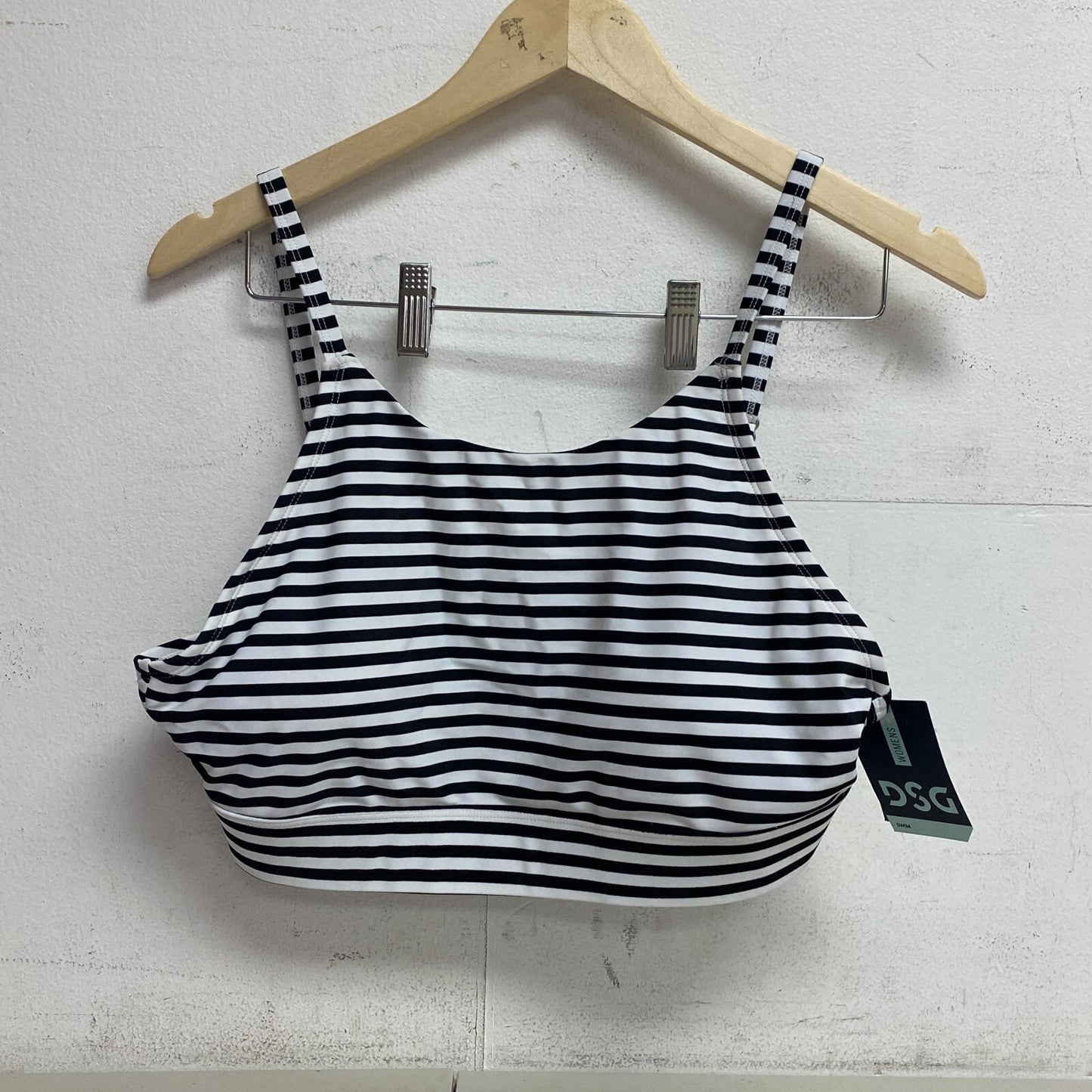 DSG Women's Swim May Printed Racerback Top Even Stripe Black/White DSW2697PRT