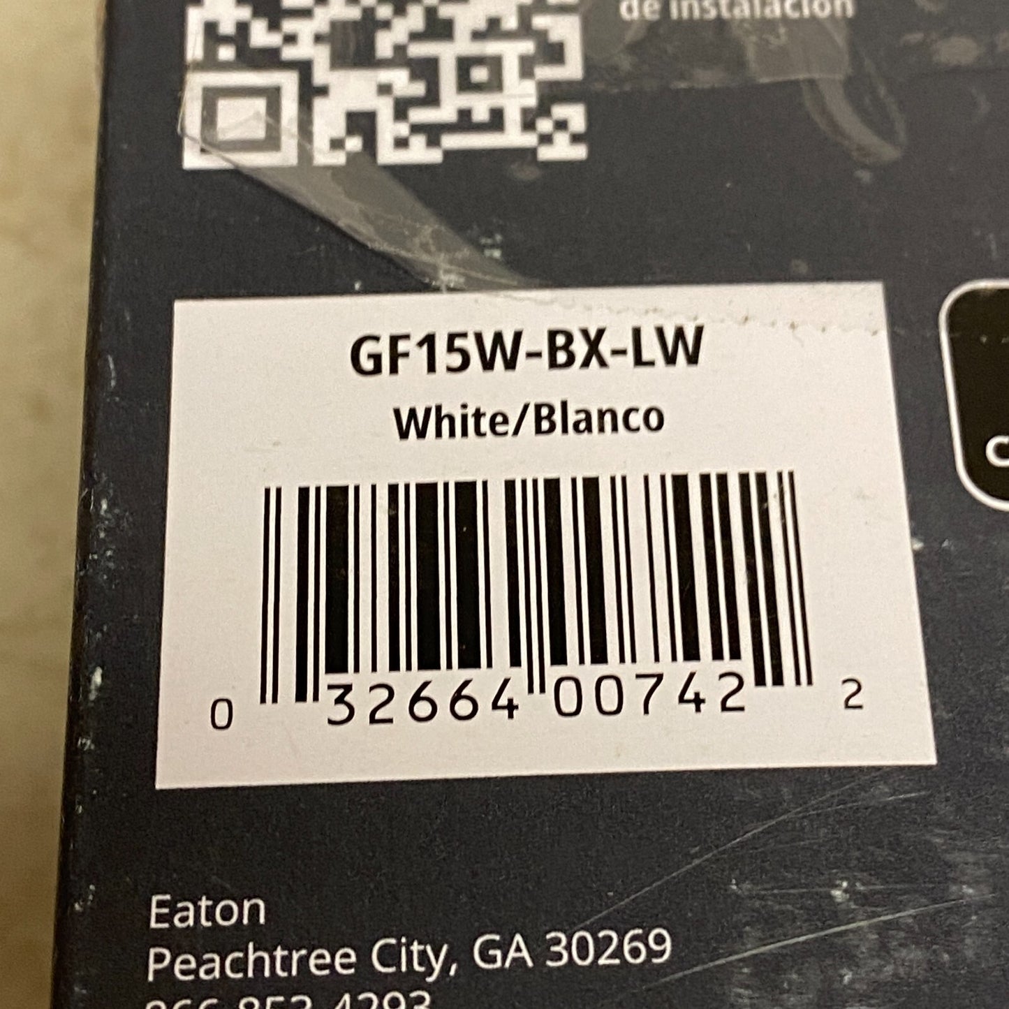 Eaton GFCI  TWRSGF15W Outlet Duplex Receptacle 15A 125V White EA