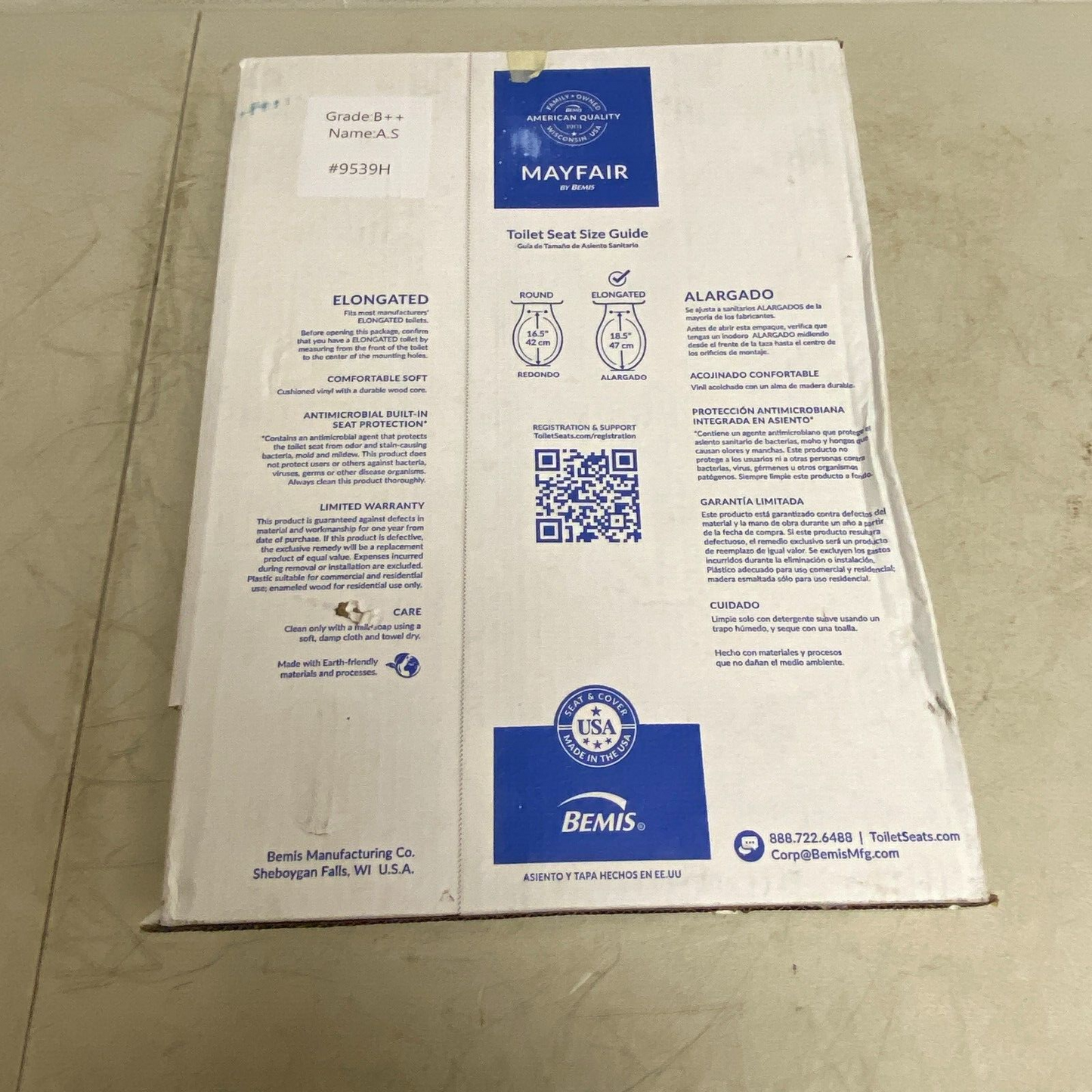 Mayfair Seat Fastening System Never Loosens 3649425 White Toalette Seat