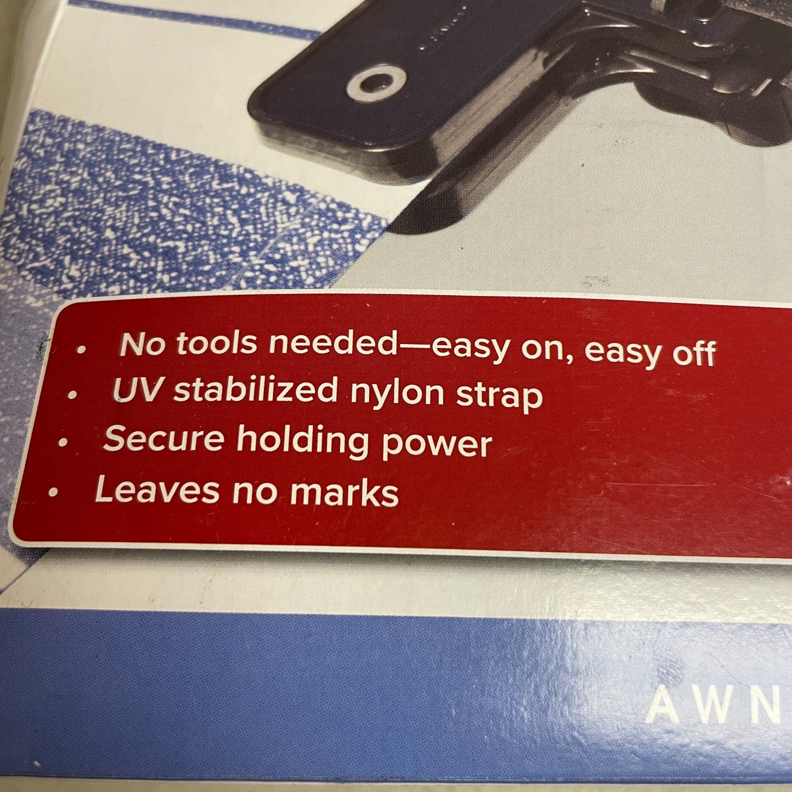 Camco RV Awning De-Flapper Max 2-Pack Black Fabric Clamps Model 42251