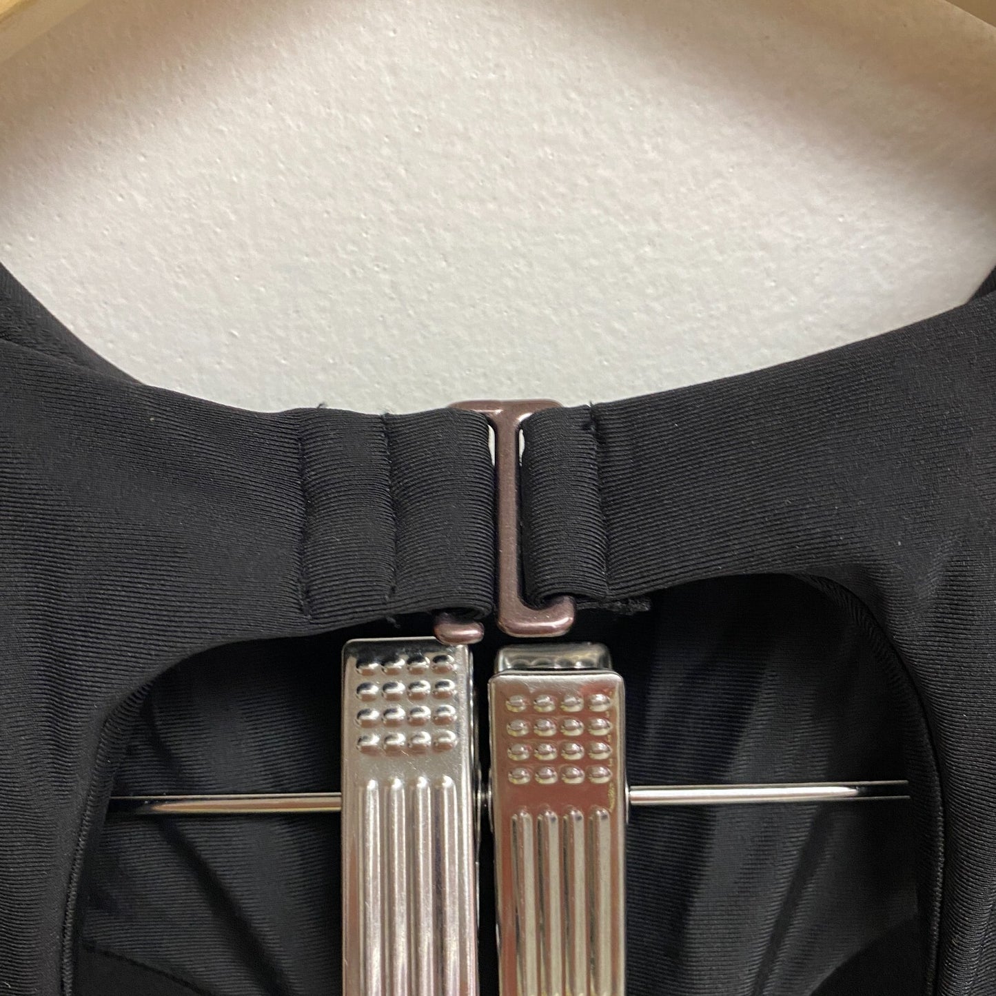 Calia Women's Swim Long Line High Neck Racerback Bikini Top Pure Black WSA21207