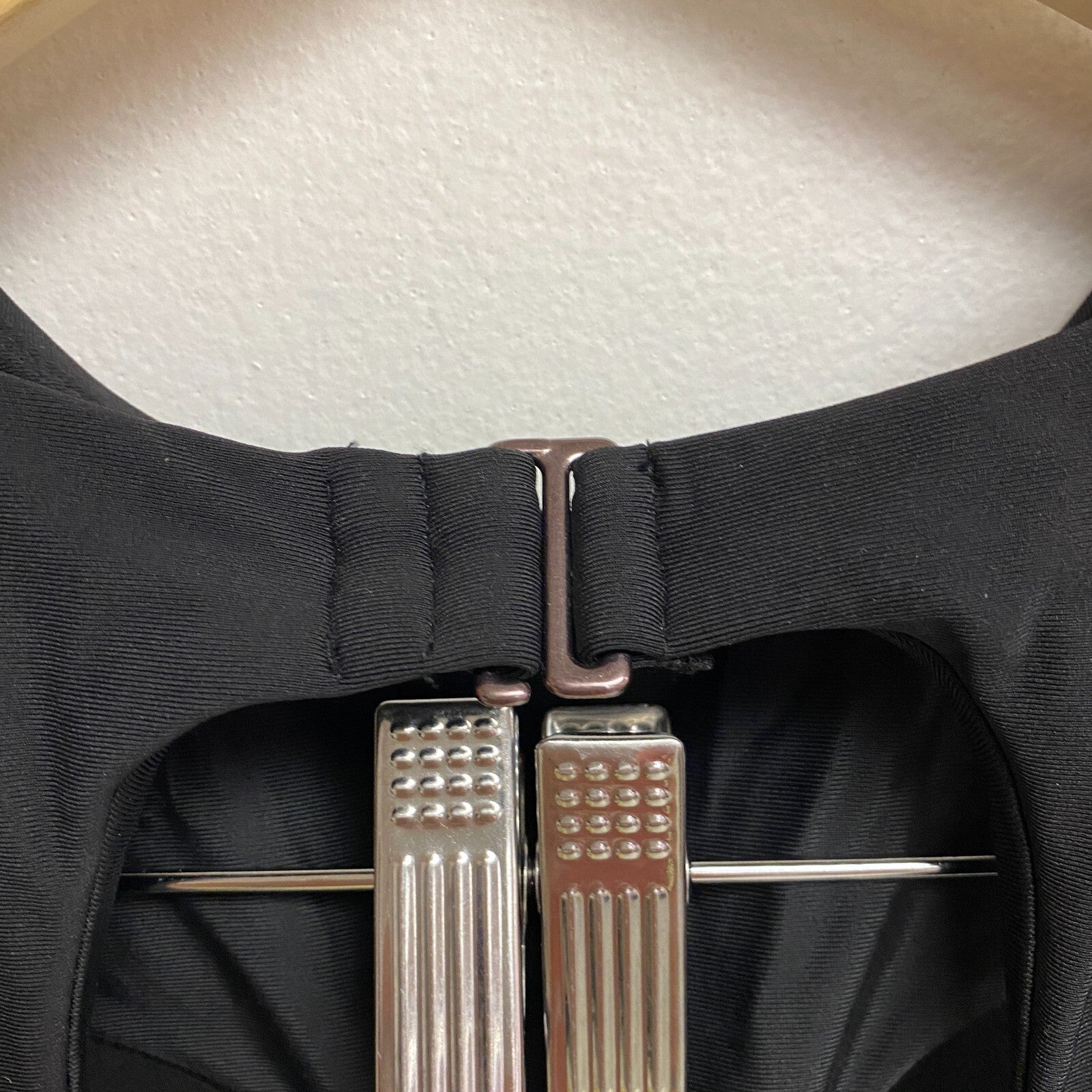 Calia Women's Swim Long Line High Neck Racerback Bikini Top Pure Black WSA21207