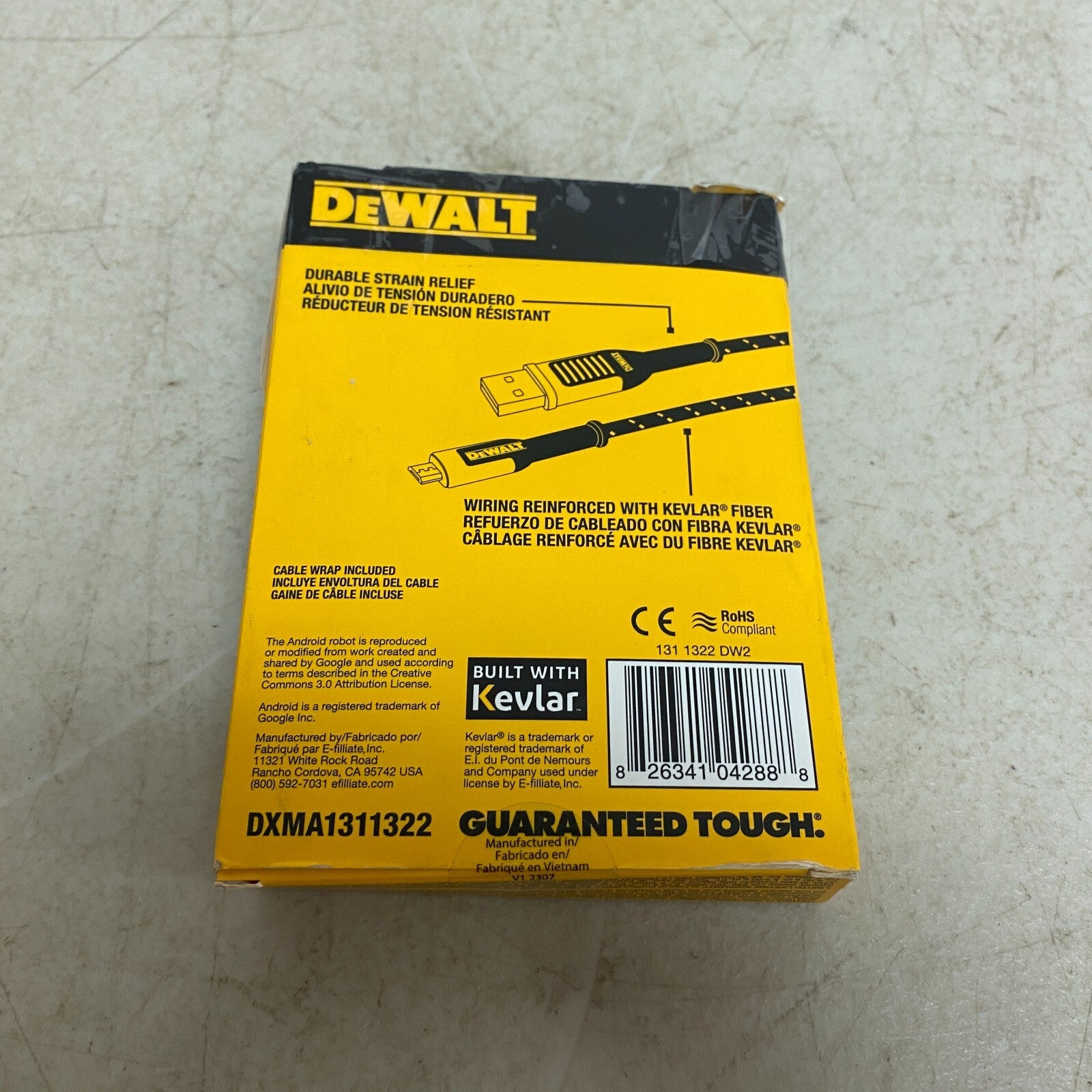 DeWalt 131 1322 DW2 Durable Micro-USB Reinforced Braided Cable 6 ft.