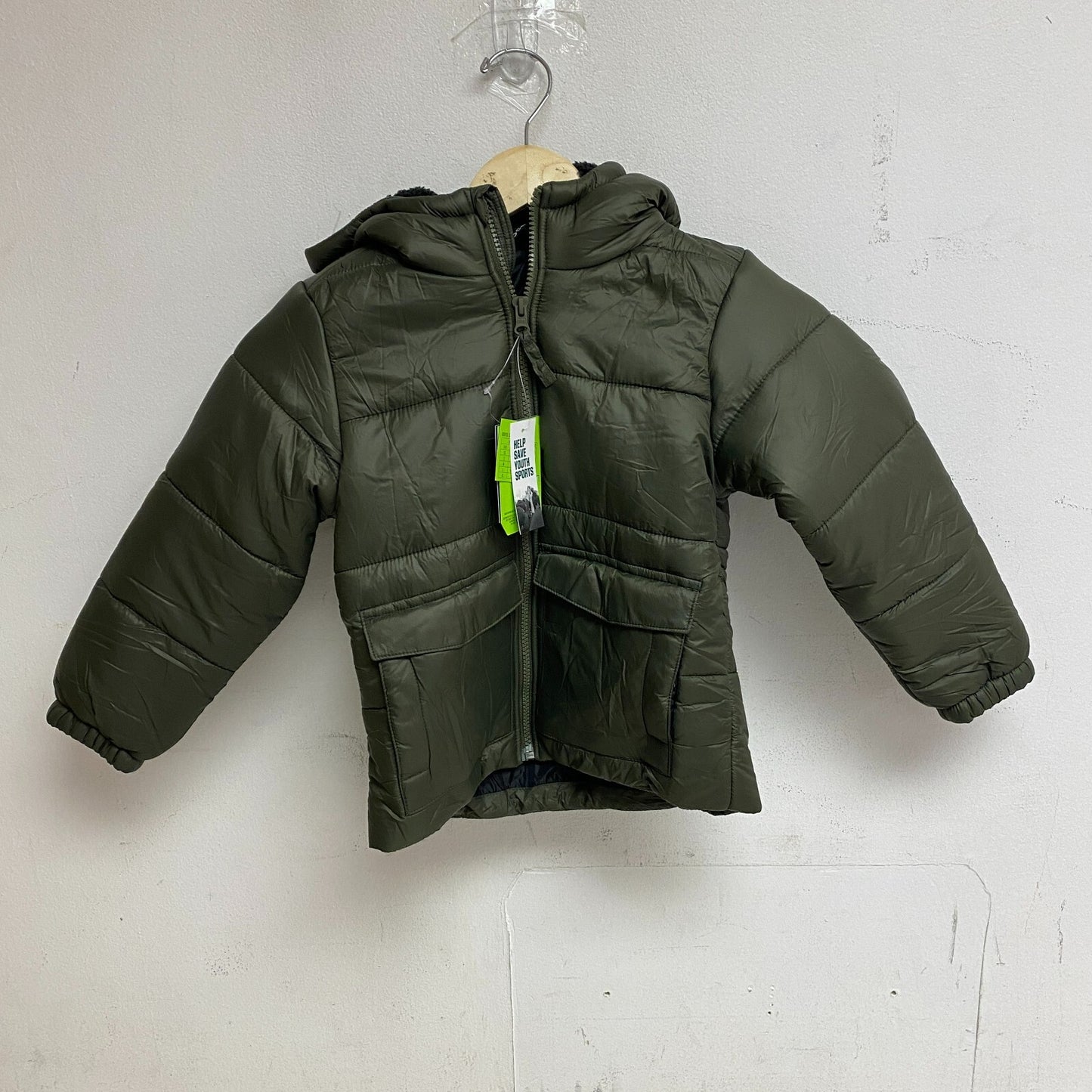 DSG Boys Insulated Jacket Dark Green Solid DOB23500A Warm Winter Weather Soft