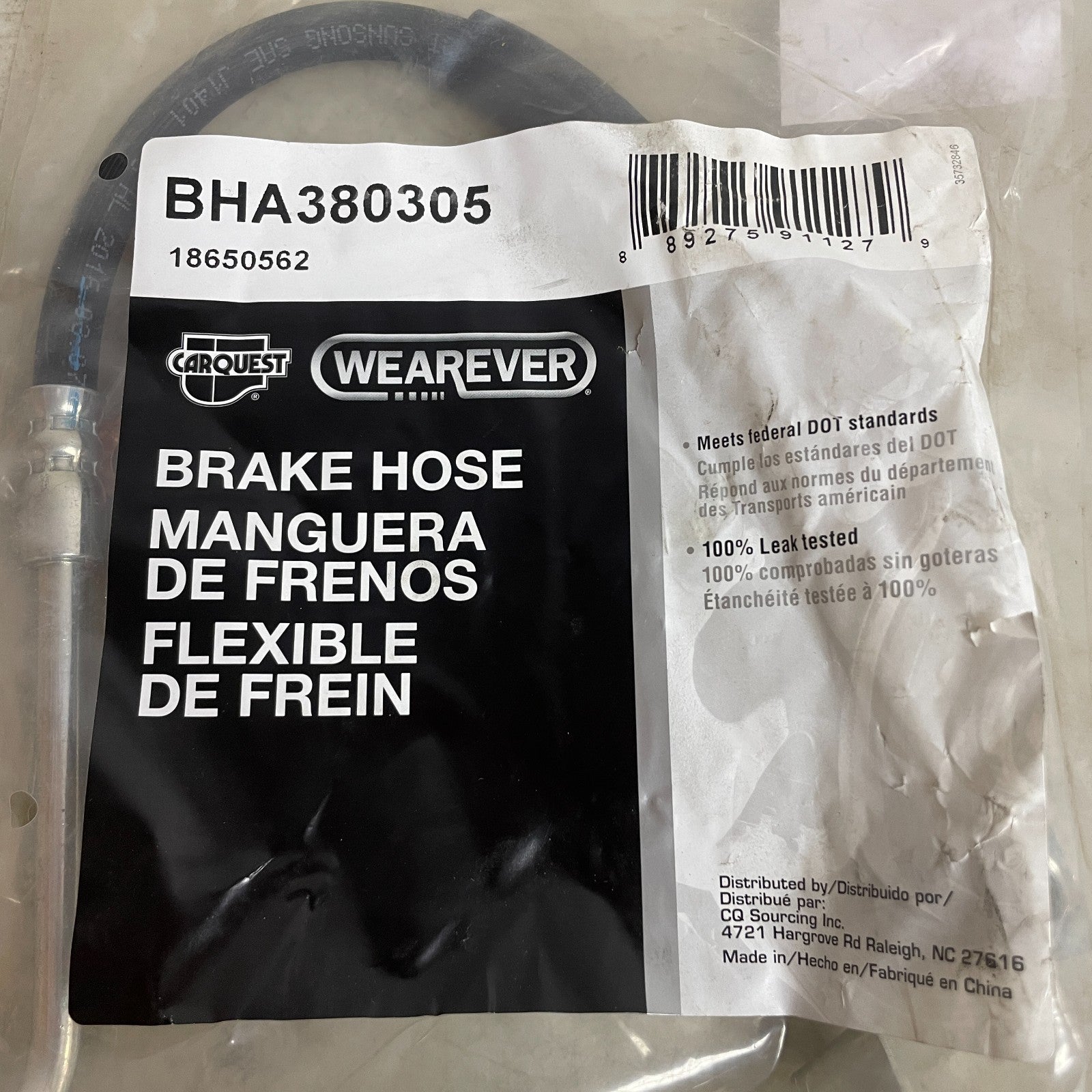 CarQuest BHA73306 Brake Hose 15.25" Banjo to Female w/ Copper Washers