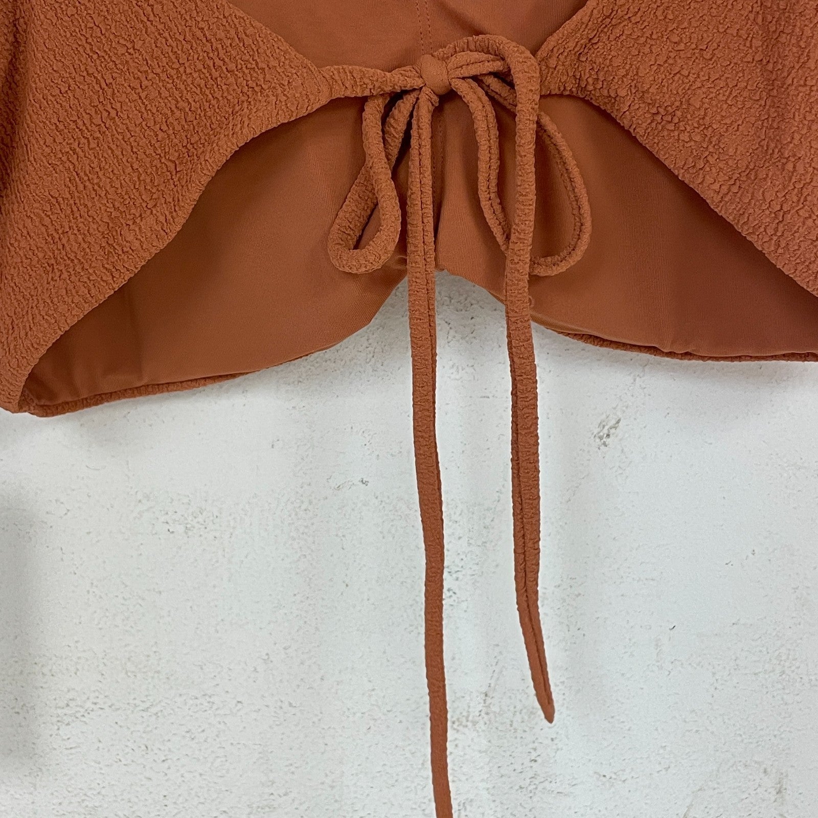 Calia Tie Back Bikini Top Apricot Aura Swimwear WSA23200N NWT New with Tags