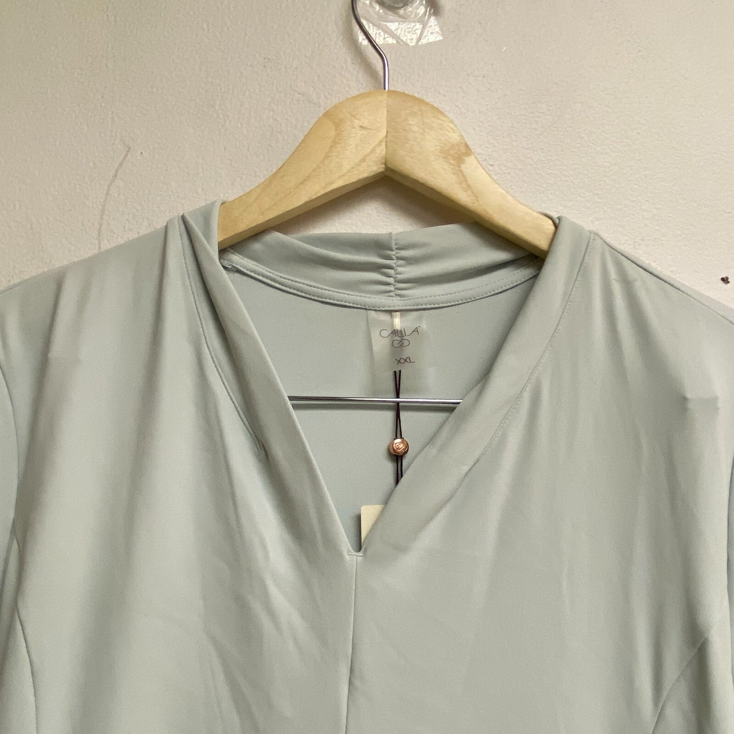 Calia Women's Short Sleeves Energize V-Neck Dress Blue Shell WCG19010 New