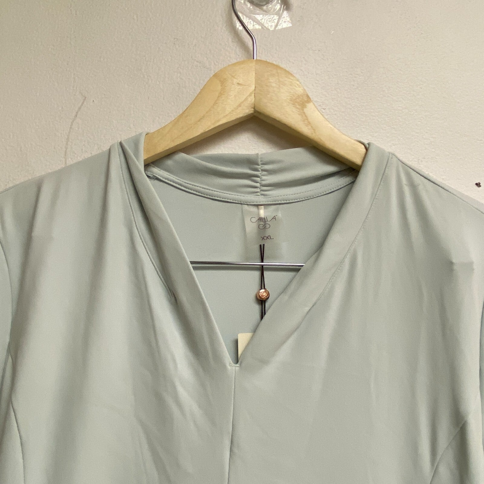 Calia Women's Short Sleeves Energize V-Neck Dress Blue Shell WCG19010 New