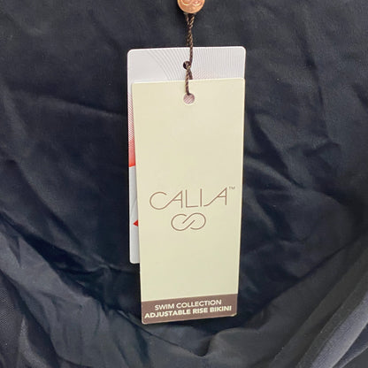 calia WOMENS Swim Adjustable Rise Bikini RUCHED BOTTOM PURE BLACK WSA20402 New!